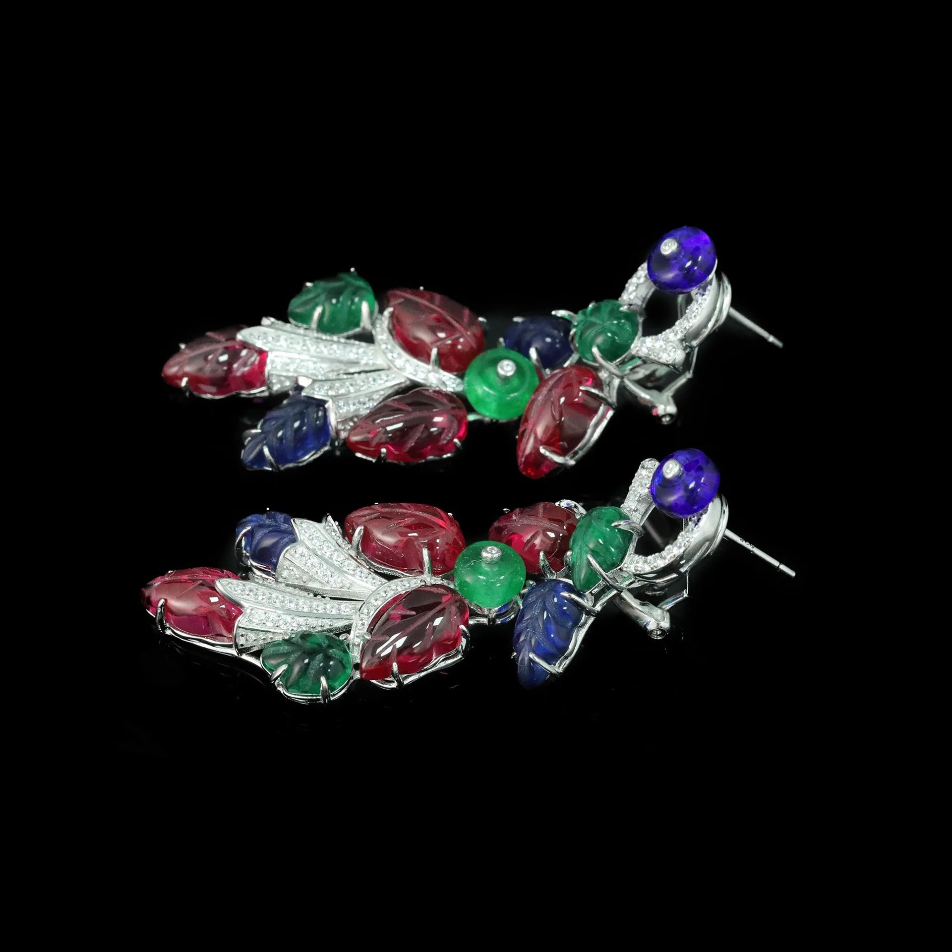 ZOCA Real 925 Sterling Silver Engraved Gemstone Drop Earring for Women Colorful Fruit New Earrings Fine Luxury Jewelry