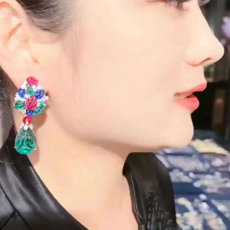 ZOCA Engraved Gemstone Earrings for Women Women's earrings,new in earrings