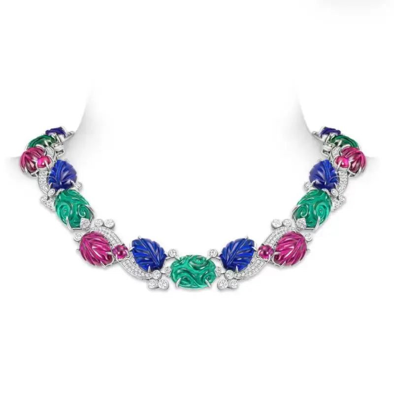 ZOCA New Arrival Top Quality High Carbon Fancy Color Diamond 925 Sterling Silver Luxury Necklace for Women