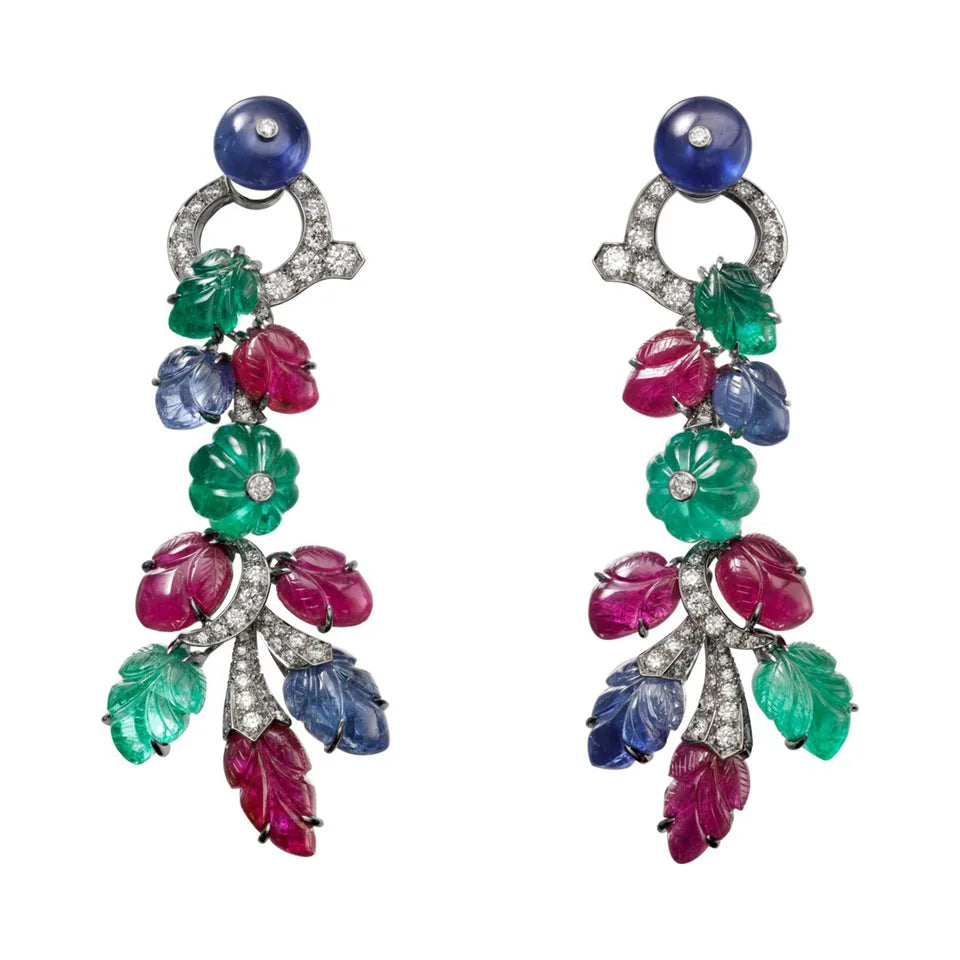 ZOCA Real 925 Sterling Silver Engraved Gemstone Drop Earring for Women Colorful Fruit New Earrings Fine Luxury Jewelry