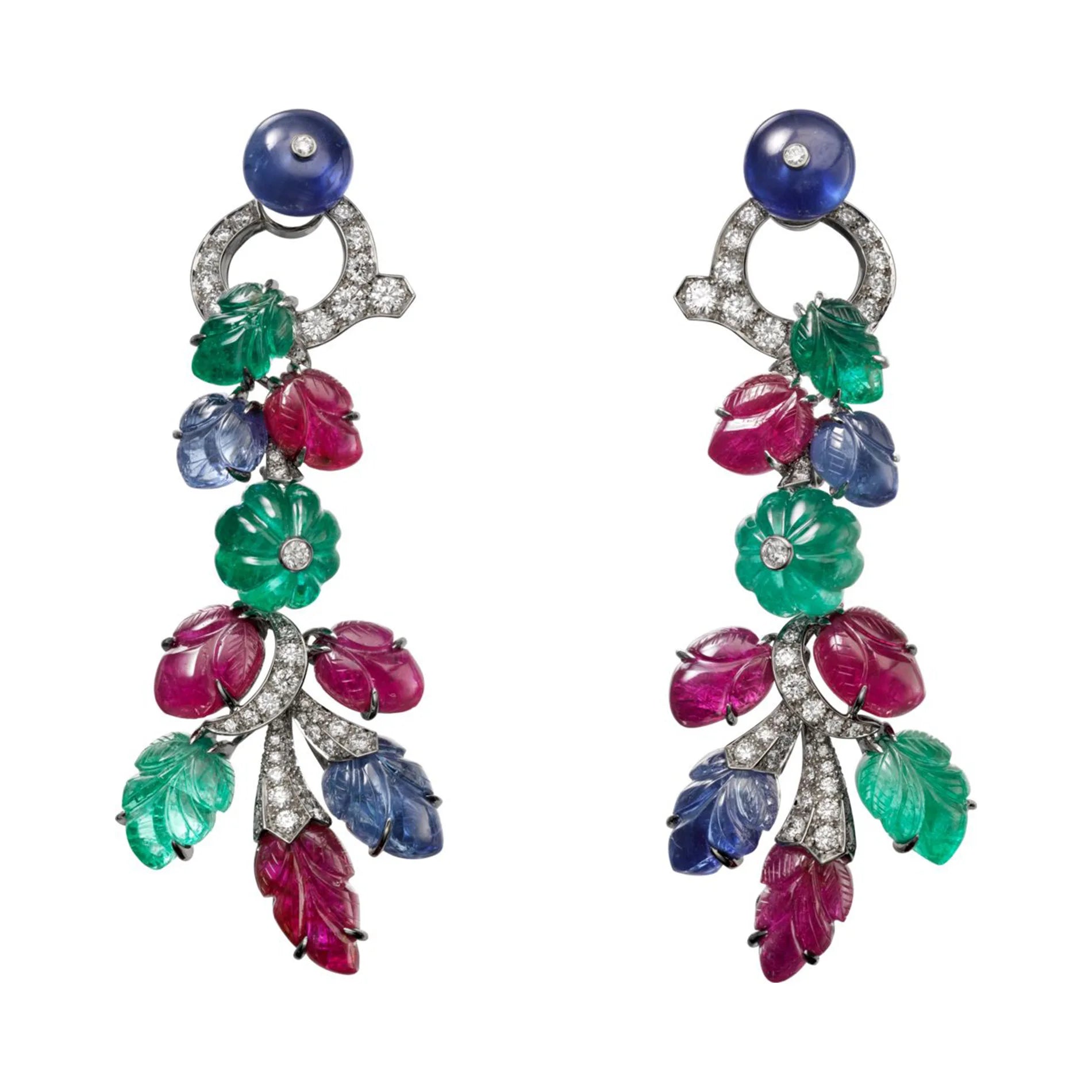 ZOCA Real 925 Sterling Silver Engraved Gemstone Drop Earring for Women Colorful Fruit New Earrings Fine Luxury Jewelry