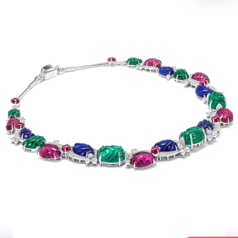 ZOCA New Arrival Top Quality High Carbon Fancy Color Diamond 925 Sterling Silver Luxury Necklace for Women
