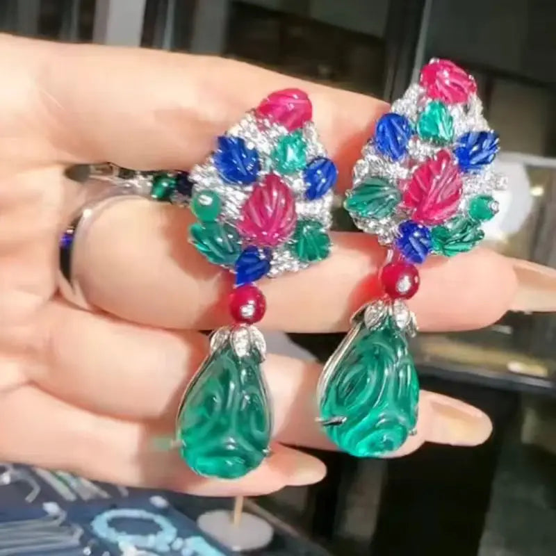 ZOCA Engraved Gemstone Earrings for Women Women's earrings,new in earrings