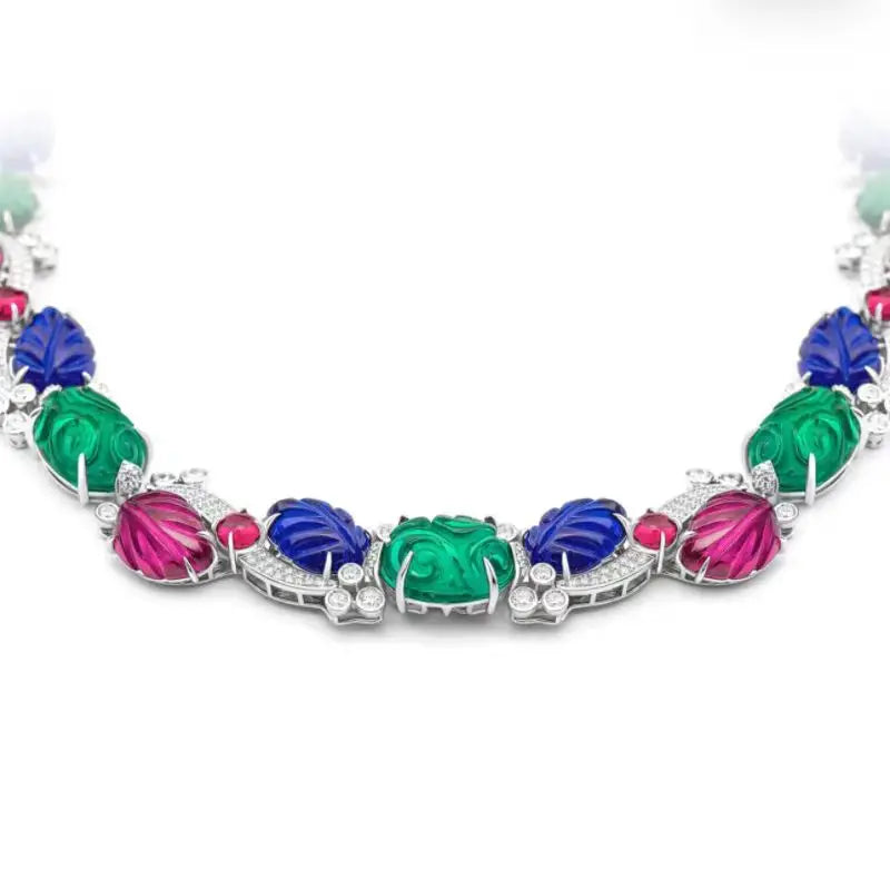 ZOCA New Arrival Top Quality High Carbon Fancy Color Diamond 925 Sterling Silver Luxury Necklace for Women