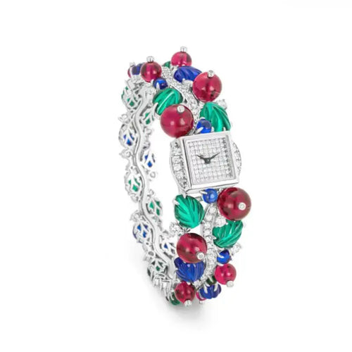 Hot Selling New Arrival 925 Sterling Silver Engraved Colorful Gemstones Fruit Fancy Color Bracelet For Women Watch Fine Jewelry